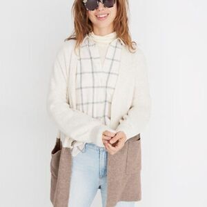 Madewell Kent Colorblock Cardigan Sweater In Coziest Yarn Medium